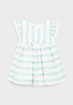 Mayoral rochie din amestec de in pentru bebelusi culoarea turcoaz, mini, evazati imagine