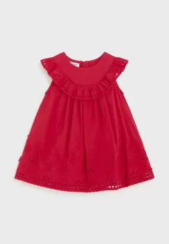 Mayoral rochie din bumbac pentru bebelusi culoarea rosu, mini, evazati imagine