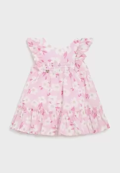 Mayoral rochie din bumbac pentru bebelusi culoarea roz, mini, evazati imagine