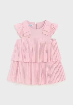 Mayoral rochie din bumbac pentru bebelusi culoarea roz, mini, evazati imagine