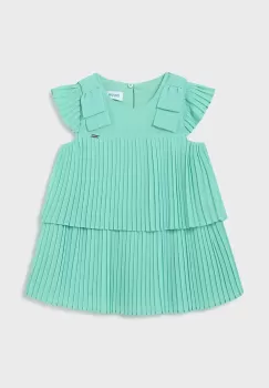 Mayoral rochie din bumbac pentru bebelusi culoarea verde, mini, evazati imagine