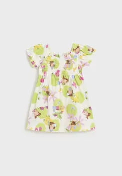 Mayoral rochie din bumbac pentru bebelusi culoarea verde, mini, evazati imagine