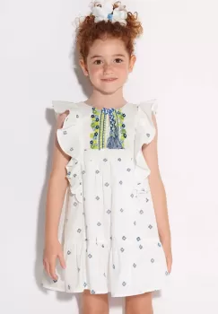 Mayoral rochie din bumbac pentru copii culoarea alb, mini, evazati imagine