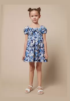 Mayoral rochie din bumbac pentru copii culoarea albastru marin, mini, evazati imagine