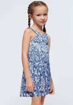 Mayoral rochie din bumbac pentru copii culoarea albastru marin, mini, evazati imagine