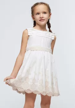 Mayoral rochie din bumbac pentru copii culoarea bej, mini, evazati imagine