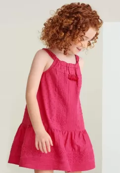 Mayoral rochie din bumbac pentru copii culoarea bordo, midi, drept imagine