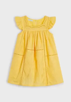 Mayoral rochie din bumbac pentru copii culoarea galben, mini, evazati imagine