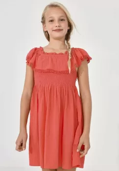 Mayoral rochie din bumbac pentru copii culoarea roz, mini, evazati imagine