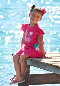 Mayoral rochie din bumbac pentru copii culoarea roz, mini, evazati imagine