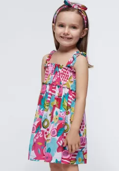 Mayoral rochie din bumbac pentru copii culoarea roz, mini, evazati imagine