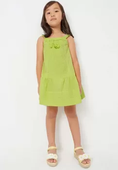 Mayoral rochie din bumbac pentru copii culoarea verde, midi, drept imagine