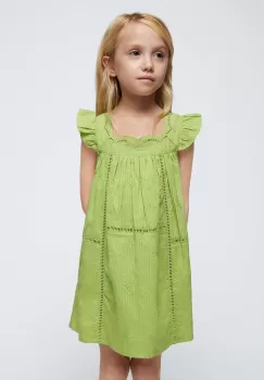 Mayoral rochie din bumbac pentru copii culoarea verde, mini, evazati imagine