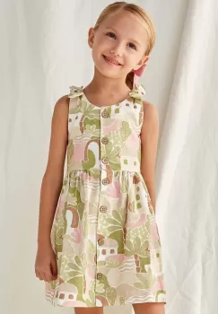 Mayoral rochie din bumbac pentru copii culoarea verde, mini, evazati imagine