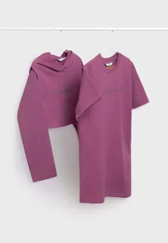 Mayoral rochie din bumbac pentru copii culoarea violet, mini, drept, 7986 imagine