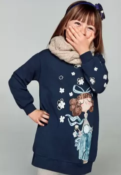 Mayoral rochie fete culoarea albastru marin, mini, drept, 4933 imagine