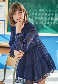 Mayoral rochie fete culoarea albastru marin, mini, evazati imagine