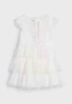 Mayoral rochie fete culoarea bej, mini, evazati imagine