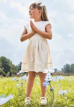 Mayoral rochie fete culoarea bej, mini, evazati imagine