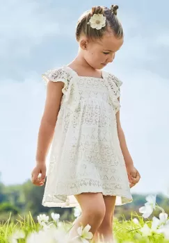 Mayoral rochie fete culoarea bej, mini, evazati imagine