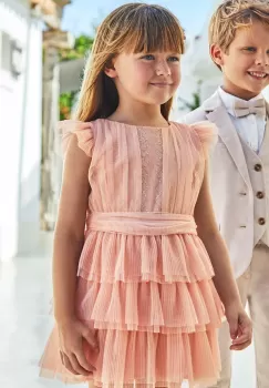 Mayoral rochie fete culoarea bej, mini, evazati imagine