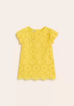 Mayoral rochie fete culoarea galben, mini, drept imagine