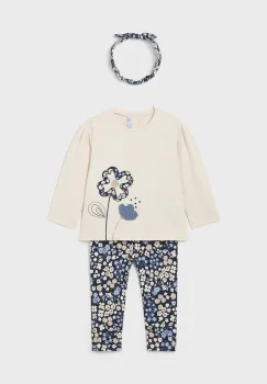 Mayoral set pentru copii - bluza, jambiere si bentita culoarea albastru marin, 2711 imagine