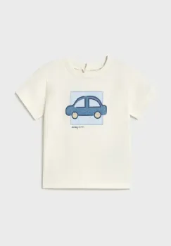 Mayoral tricou copii culoarea bej, cu imprimeu, 1052 imagine