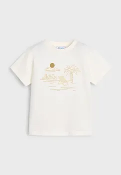 Mayoral tricou copii culoarea bej, cu imprimeu, 3026 imagine