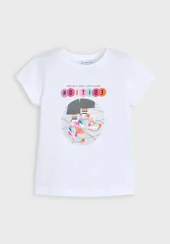 Mayoral tricou de bumbac pentru copii culoarea alb, 3014 imagine