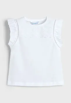Mayoral tricou de bumbac pentru copii culoarea alb, 3020 imagine