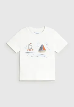 Mayoral tricou de bumbac pentru copii culoarea alb, cu imprimeu, 1059 imagine