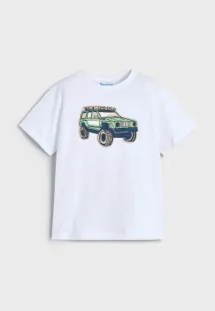 Mayoral tricou de bumbac pentru copii culoarea alb, cu imprimeu, 3031 imagine