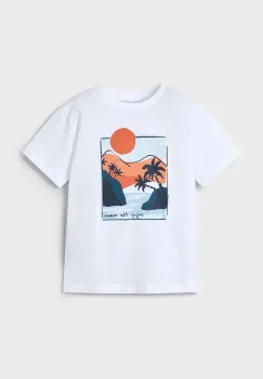 Mayoral tricou de bumbac pentru copii culoarea alb, cu imprimeu, 3034 imagine