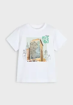 Mayoral tricou de bumbac pentru copii culoarea alb, cu imprimeu, 3043 imagine