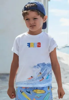 Mayoral tricou de bumbac pentru copii culoarea alb, cu imprimeu, 3046 imagine