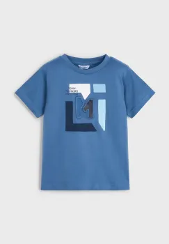 Mayoral tricou de bumbac pentru copii culoarea albastru marin, cu imprimeu, 3030 imagine