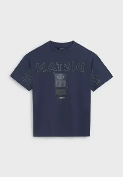 Mayoral tricou de bumbac pentru copii culoarea albastru marin, cu imprimeu, 6011 imagine