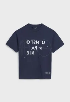 Mayoral tricou de bumbac pentru copii culoarea albastru marin, cu imprimeu, 6013 imagine