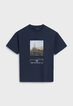 Mayoral tricou de bumbac pentru copii culoarea albastru marin, cu imprimeu, 6016 imagine