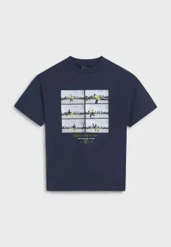 Mayoral tricou de bumbac pentru copii culoarea albastru marin, cu imprimeu, 6017 imagine