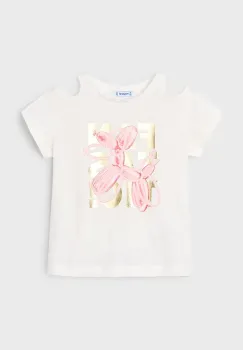 Mayoral tricou de bumbac pentru copii culoarea bej, 3056 imagine