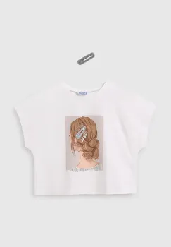 Mayoral tricou de bumbac pentru copii culoarea bej, 6021 imagine