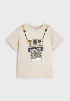 Mayoral tricou de bumbac pentru copii culoarea bej, cu imprimeu, 3044 imagine