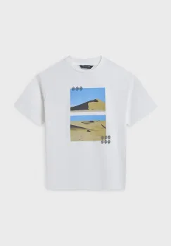 Mayoral tricou de bumbac pentru copii culoarea bej, cu imprimeu, 6007 imagine