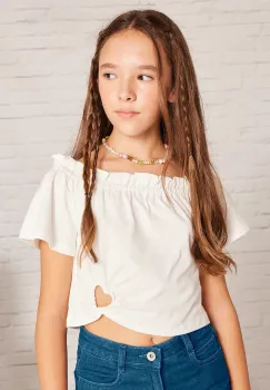 Mayoral tricou de bumbac pentru copii culoarea bej, decolteu spaniol, 6028 imagine