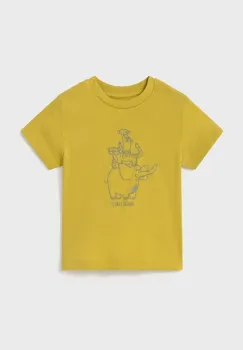 Mayoral tricou de bumbac pentru copii culoarea galben, cu imprimeu, 1054 imagine