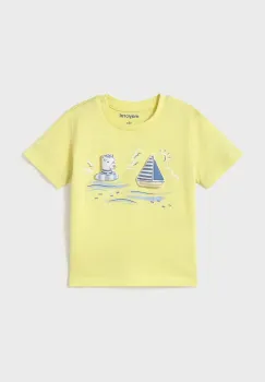 Mayoral tricou de bumbac pentru copii culoarea galben, cu imprimeu, 1059 imagine