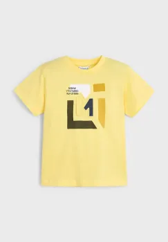 Mayoral tricou de bumbac pentru copii culoarea galben, cu imprimeu, 3030 imagine