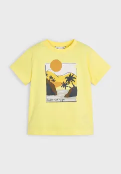 Mayoral tricou de bumbac pentru copii culoarea galben, cu imprimeu, 3034 imagine